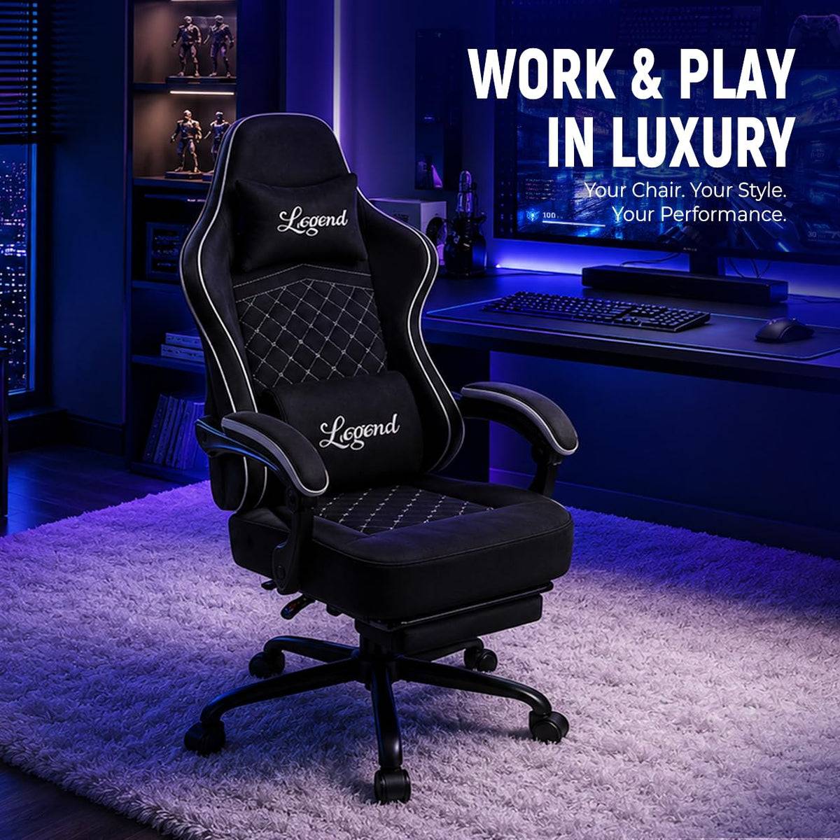Gaming Chair for Adults with Footrest, Upgraded Ergonomic Chair, 330 lb