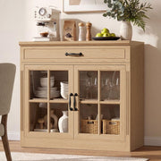 Small Coffee Bar Cabinet, 31.5" Sideboard Buffet with Adjustable Shelf