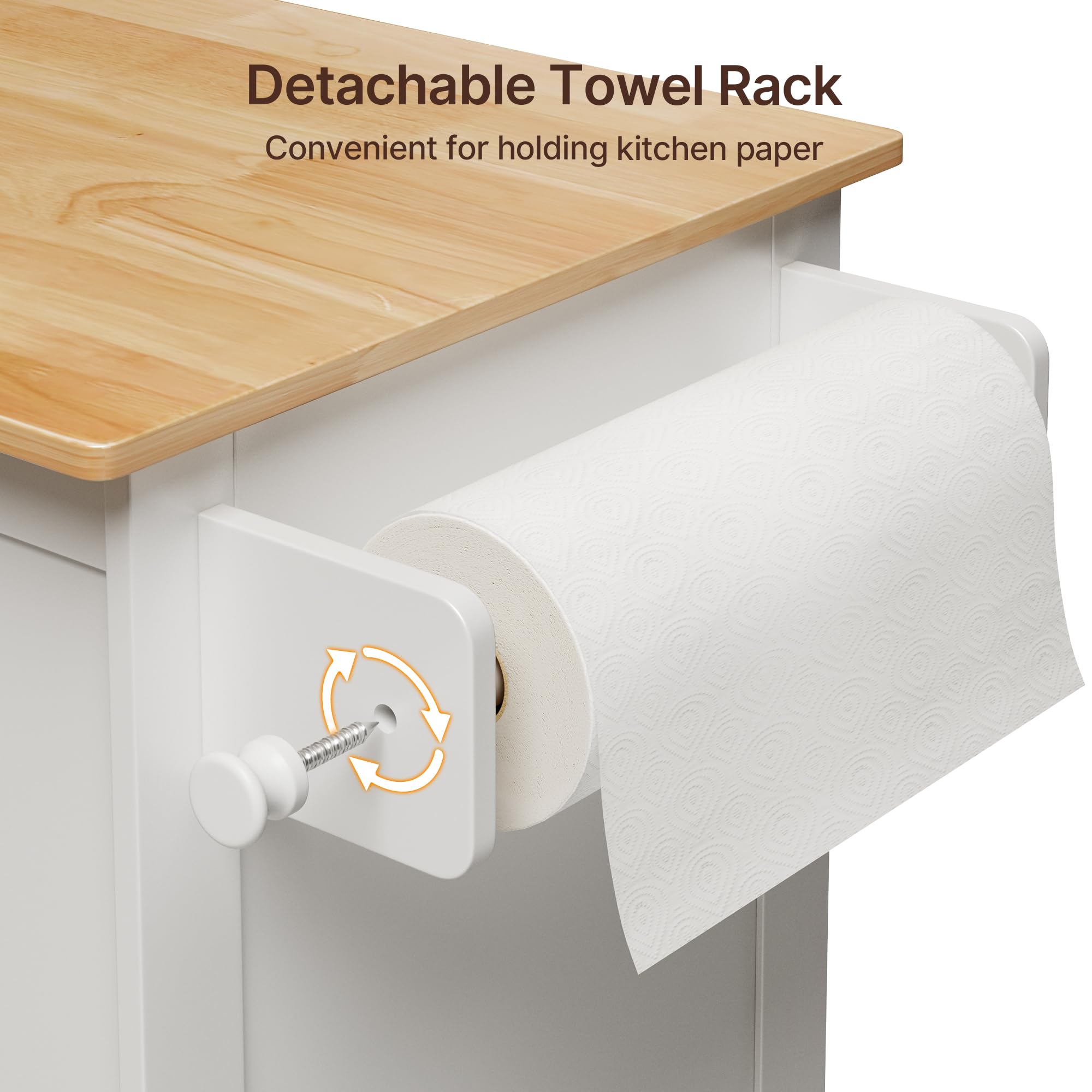 Kitchen Island Cart with Adjustable Shelf