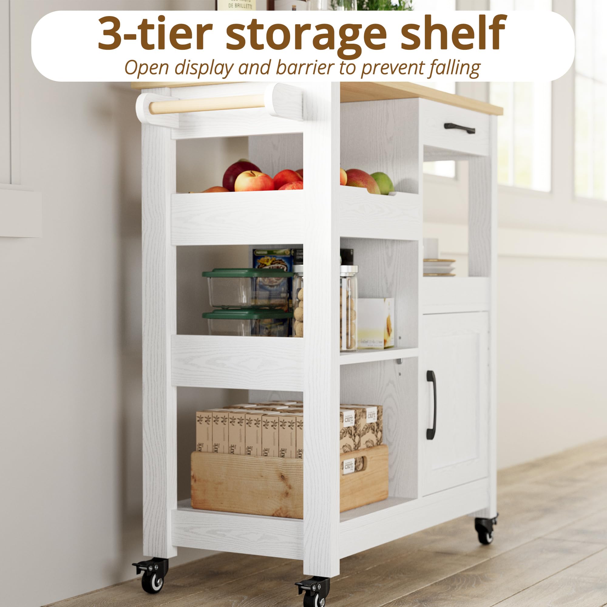 Rolling Kitchen Island with Storage