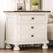 Solid Wood Nightstand with 2 Drawers