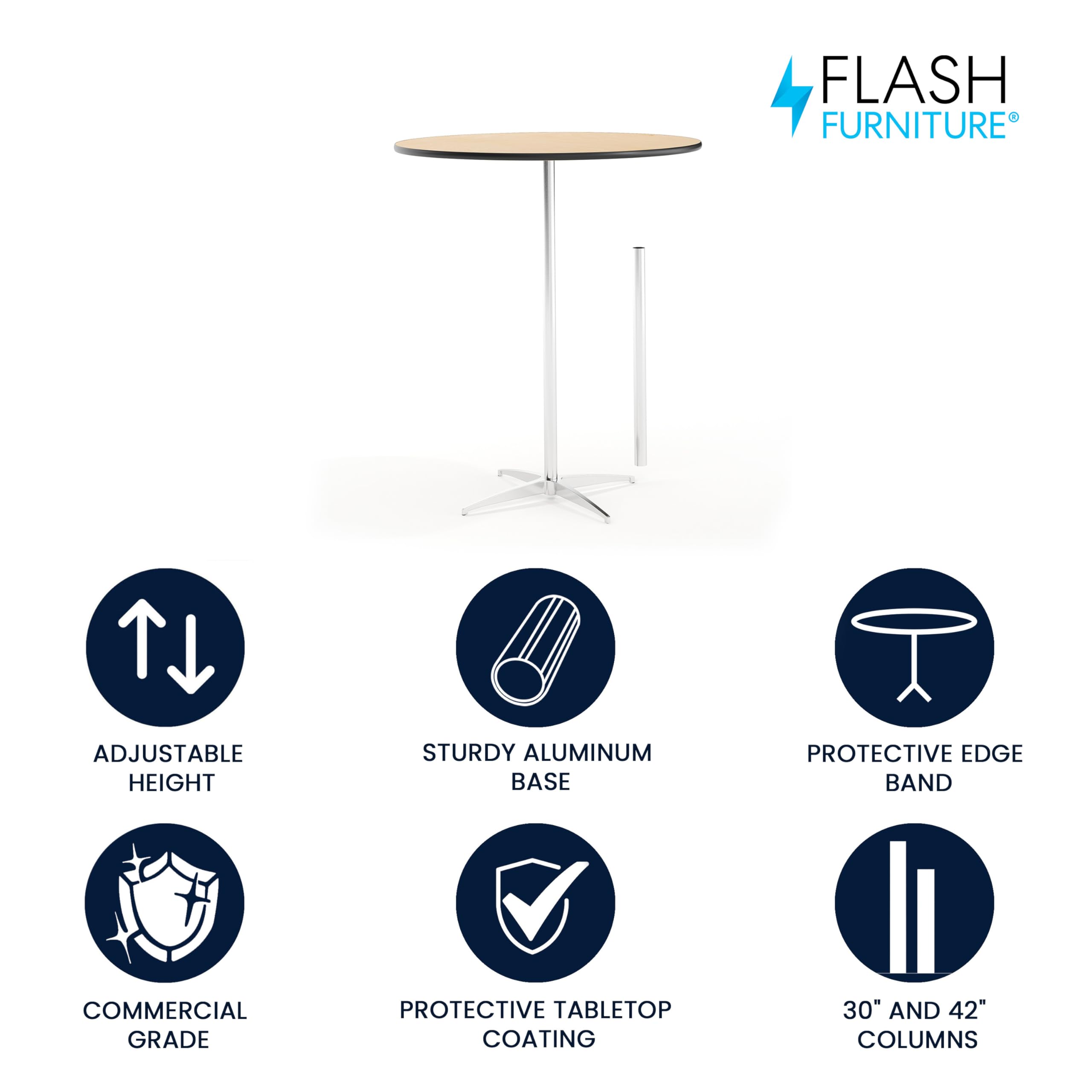 36" Round Adjustable Height Cocktail Table