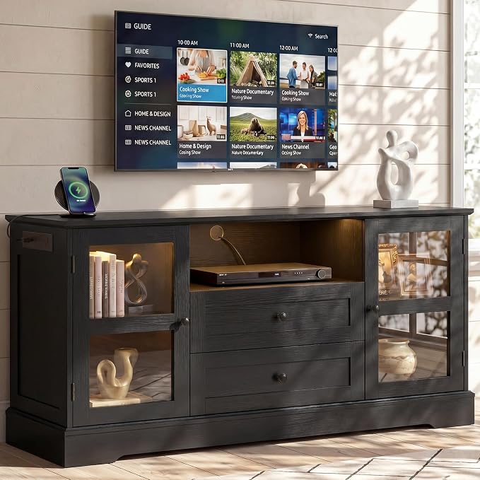 Farmhouse LED TV Stand