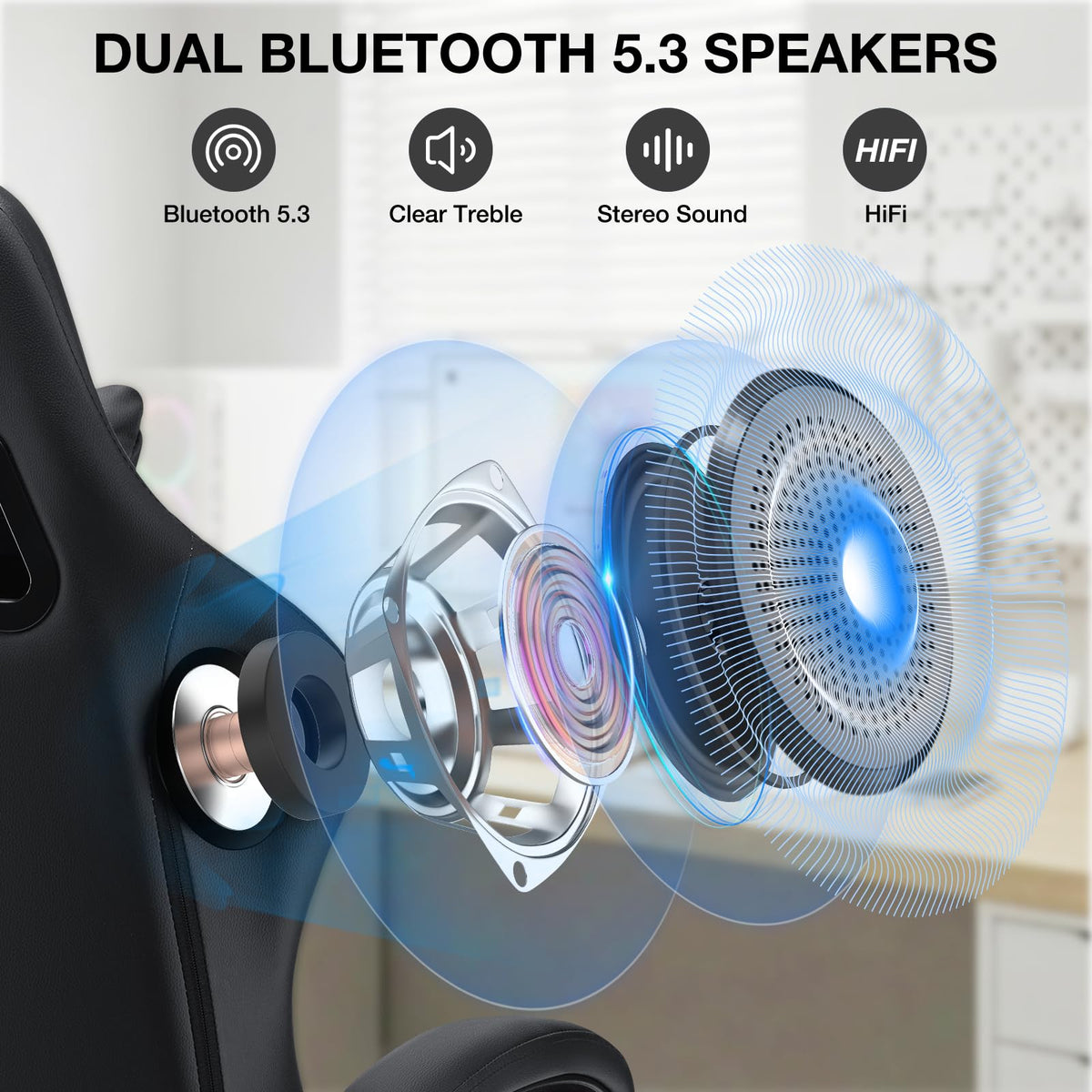 Massage Gaming Chair with Speakers