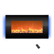 Wall-Mounted Electric Fireplace with 13 Backlight Colors