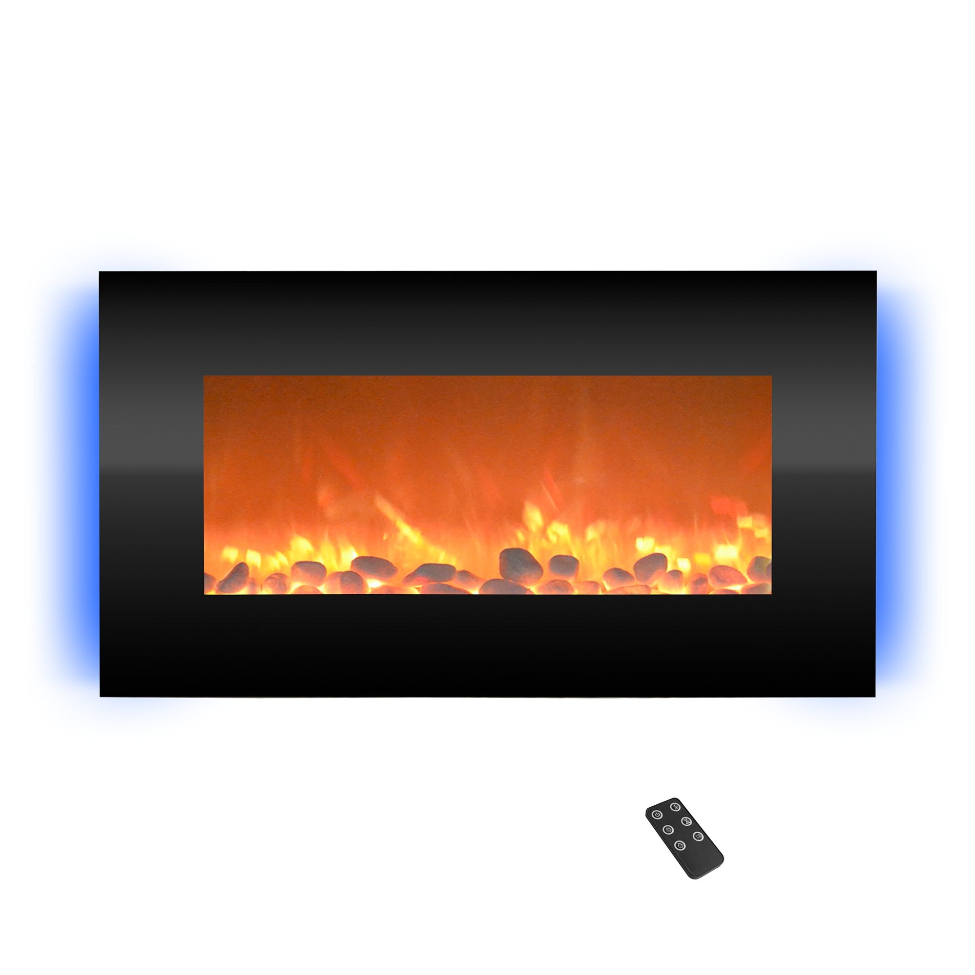 Wall-Mounted Electric Fireplace with 13 Backlight Colors