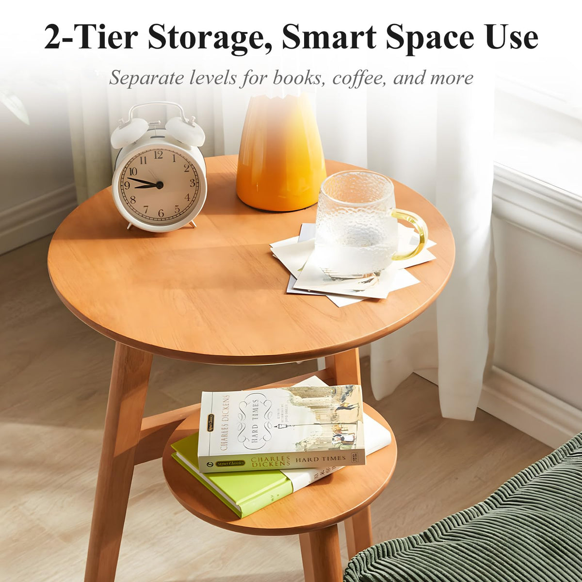 Round Wood Side Table