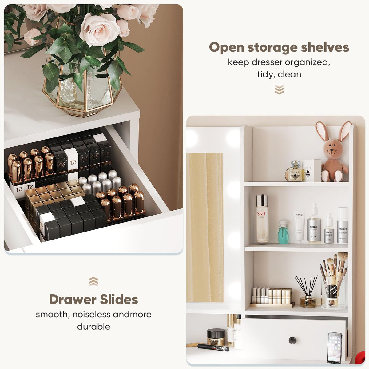 White LED Makeup Vanity Desk