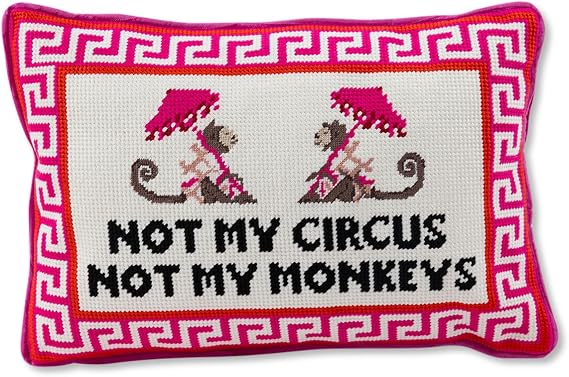 Slogan Needlepoint Throw Pillow