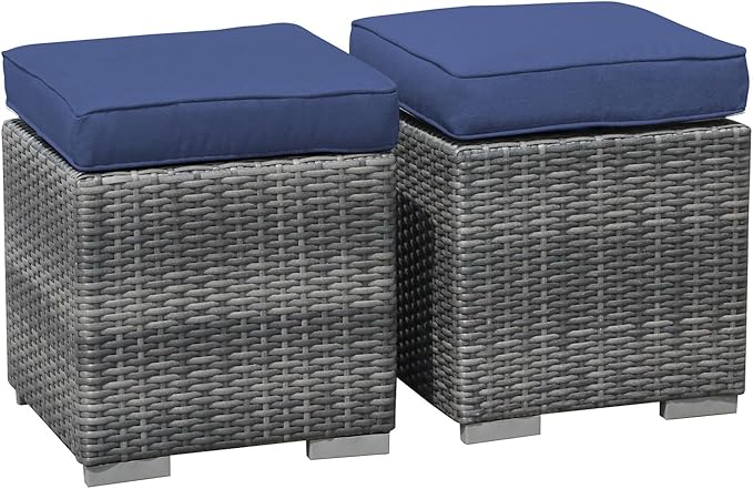 Outdoor Patio Ottoman Set (Set of 2)
