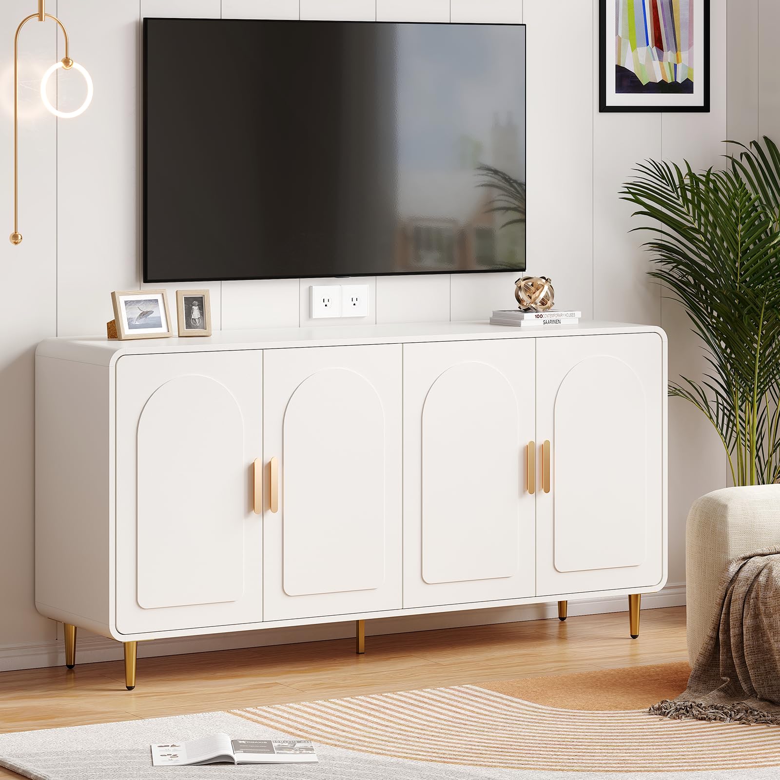 60" Sideboard Buffet Cabinet with Doors & Shelves