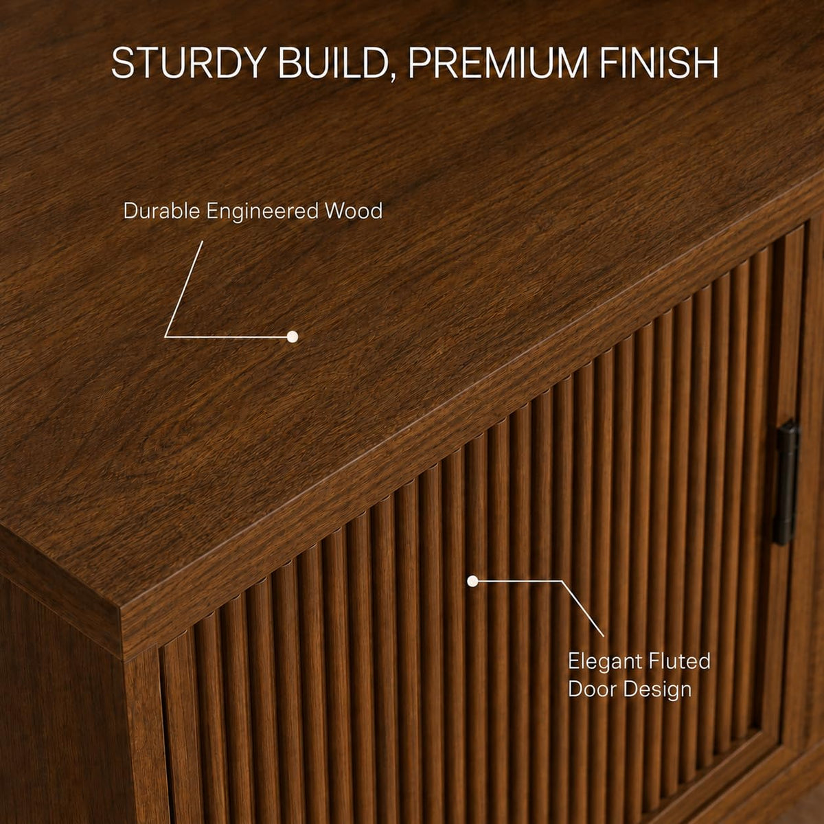 Fluted Wood TV Stand