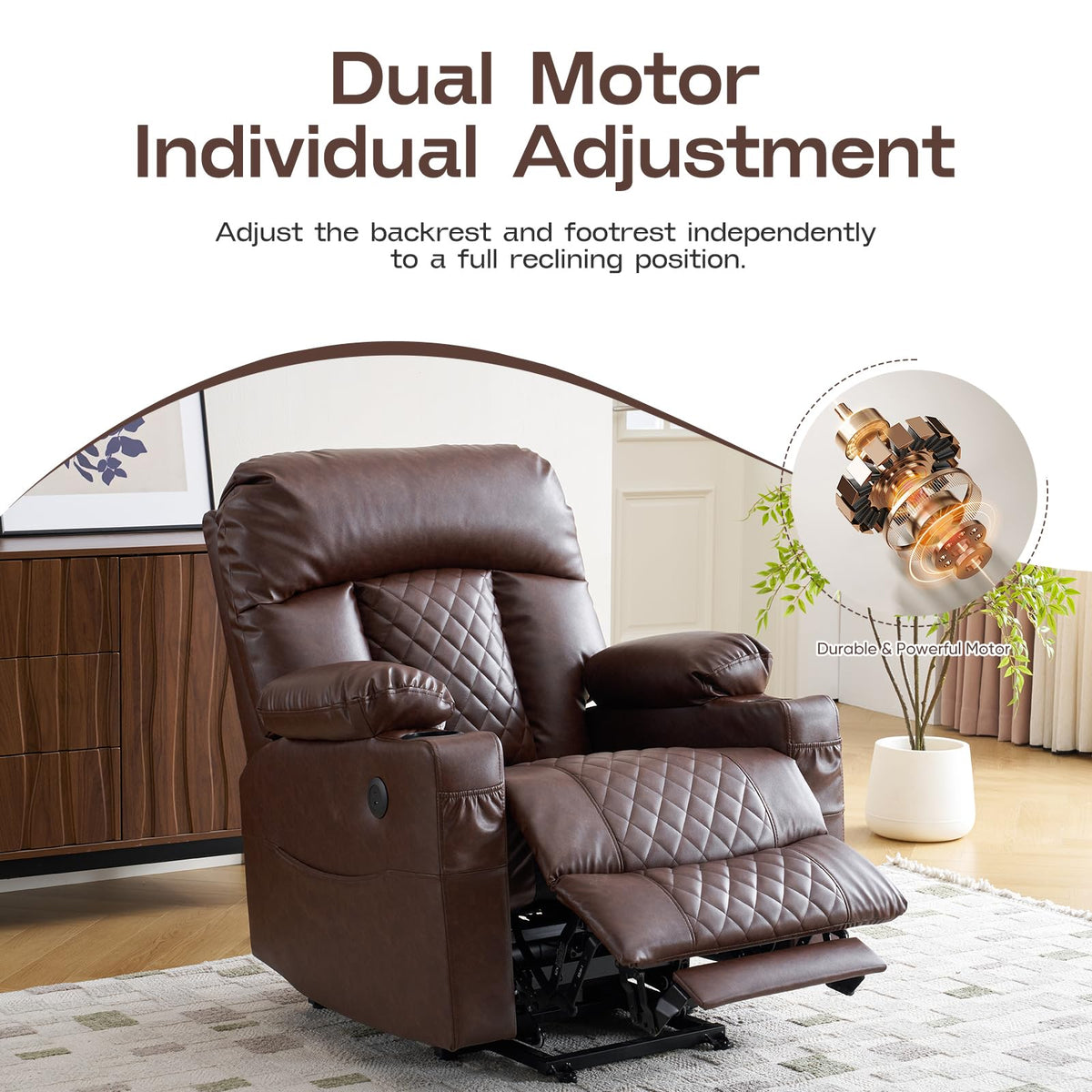 Dual-Motor Power Lift Massage Recliner