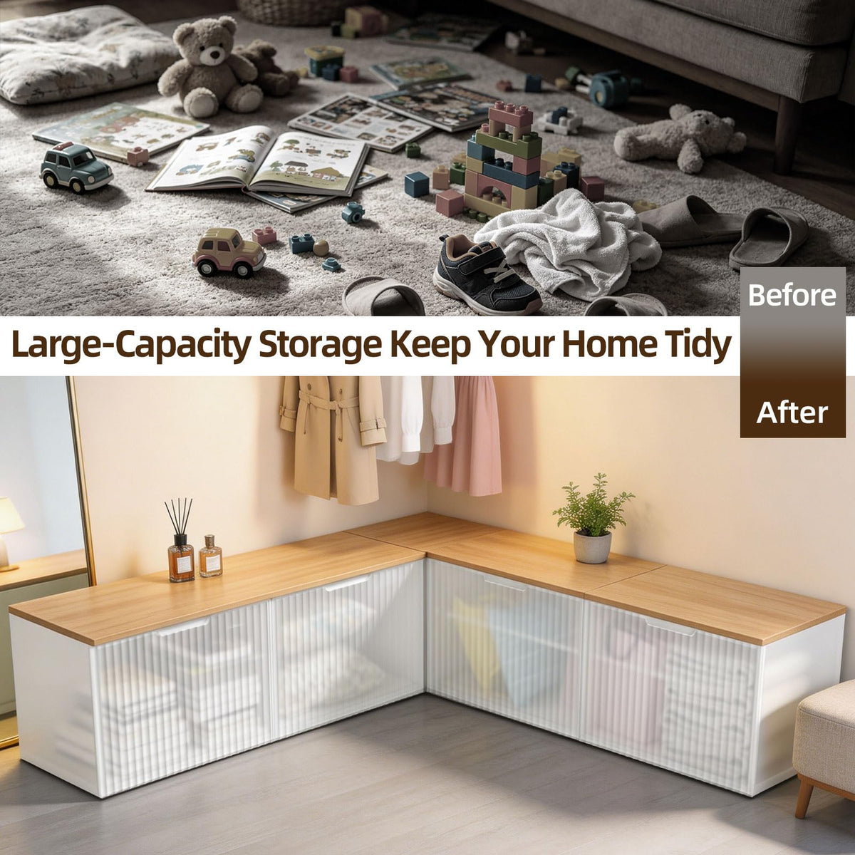 Modular Corner Storage Bench
