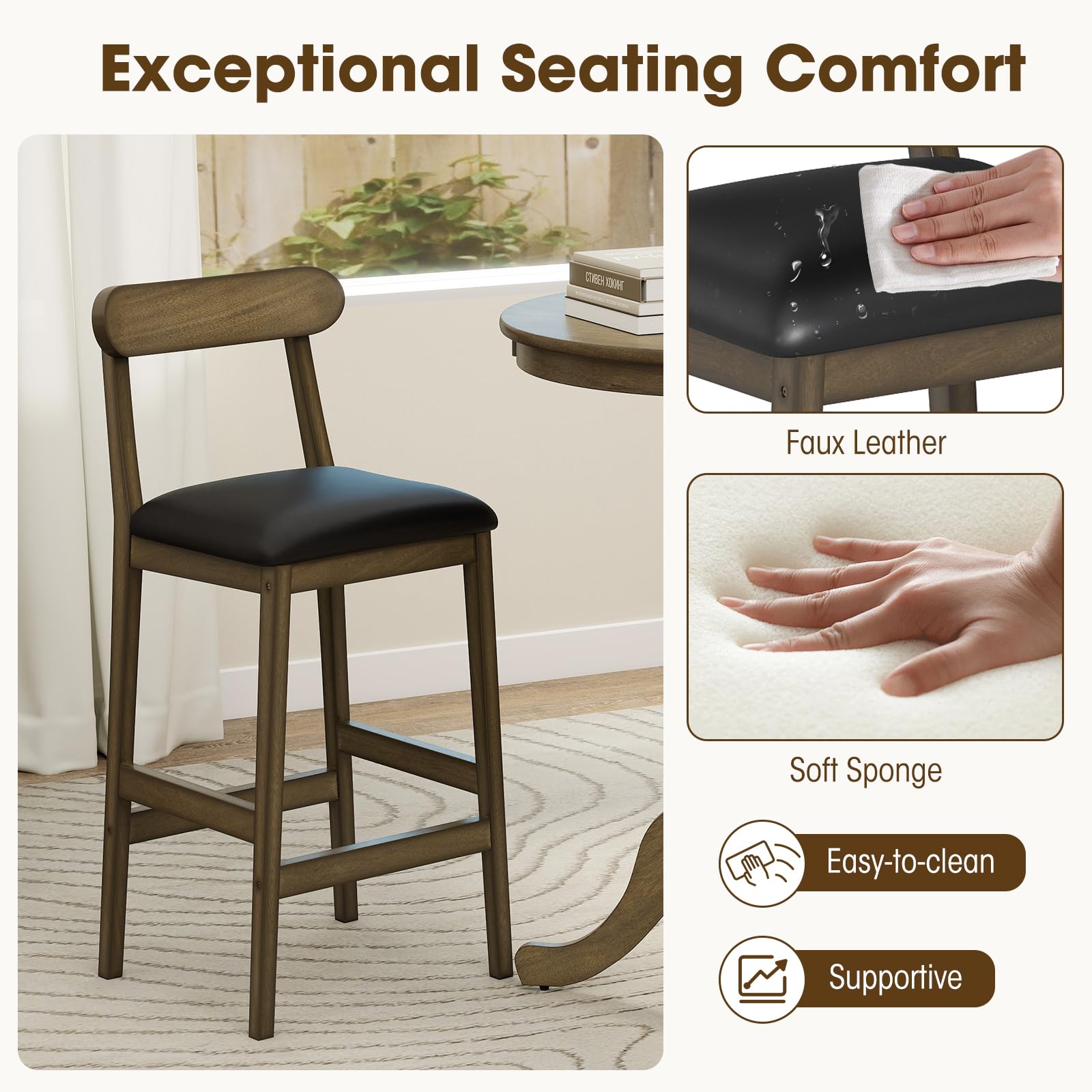 3-Piece Round Pub Table & Bar Stool Set