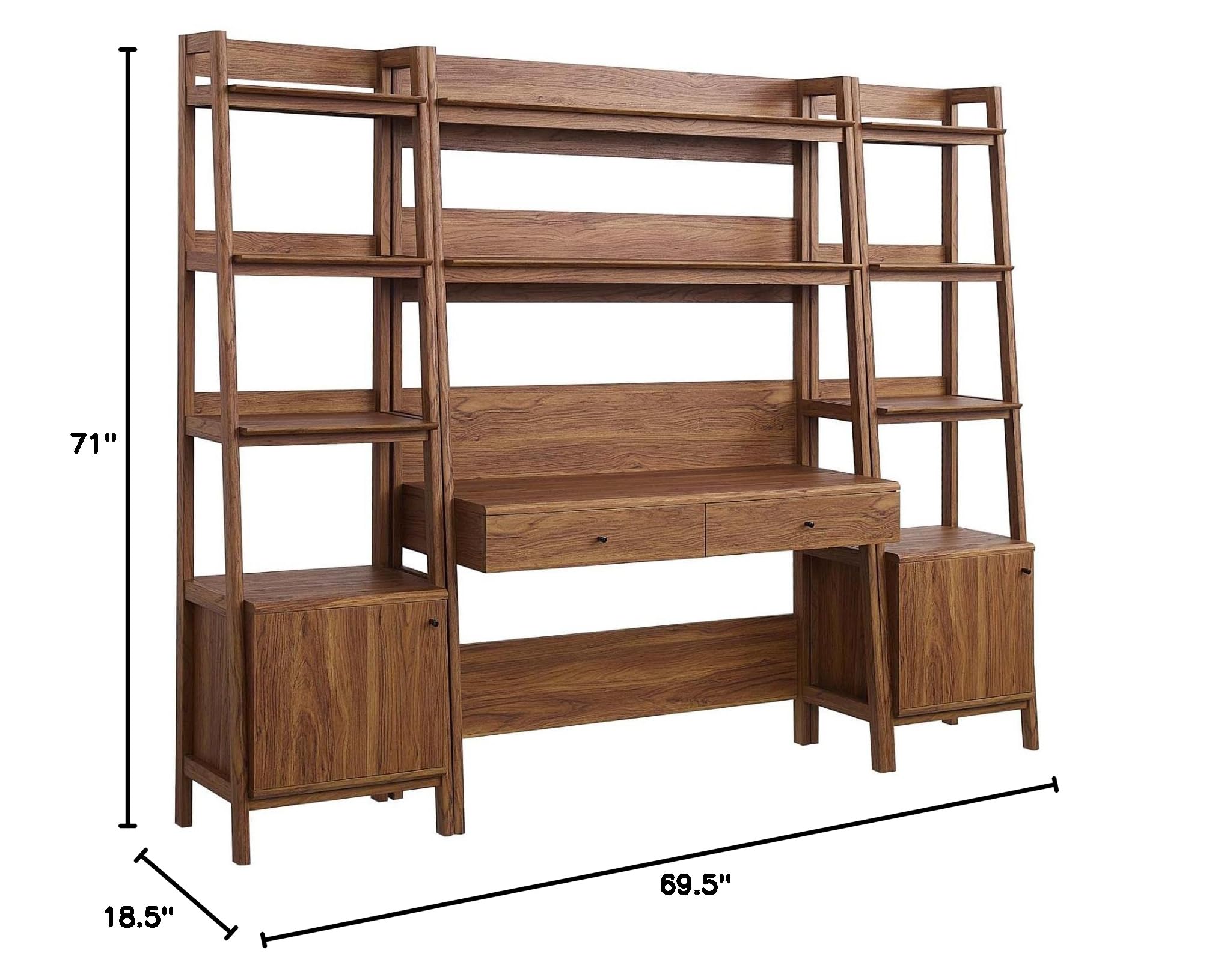 3-Piece Office Desk & Bookshelf Set
