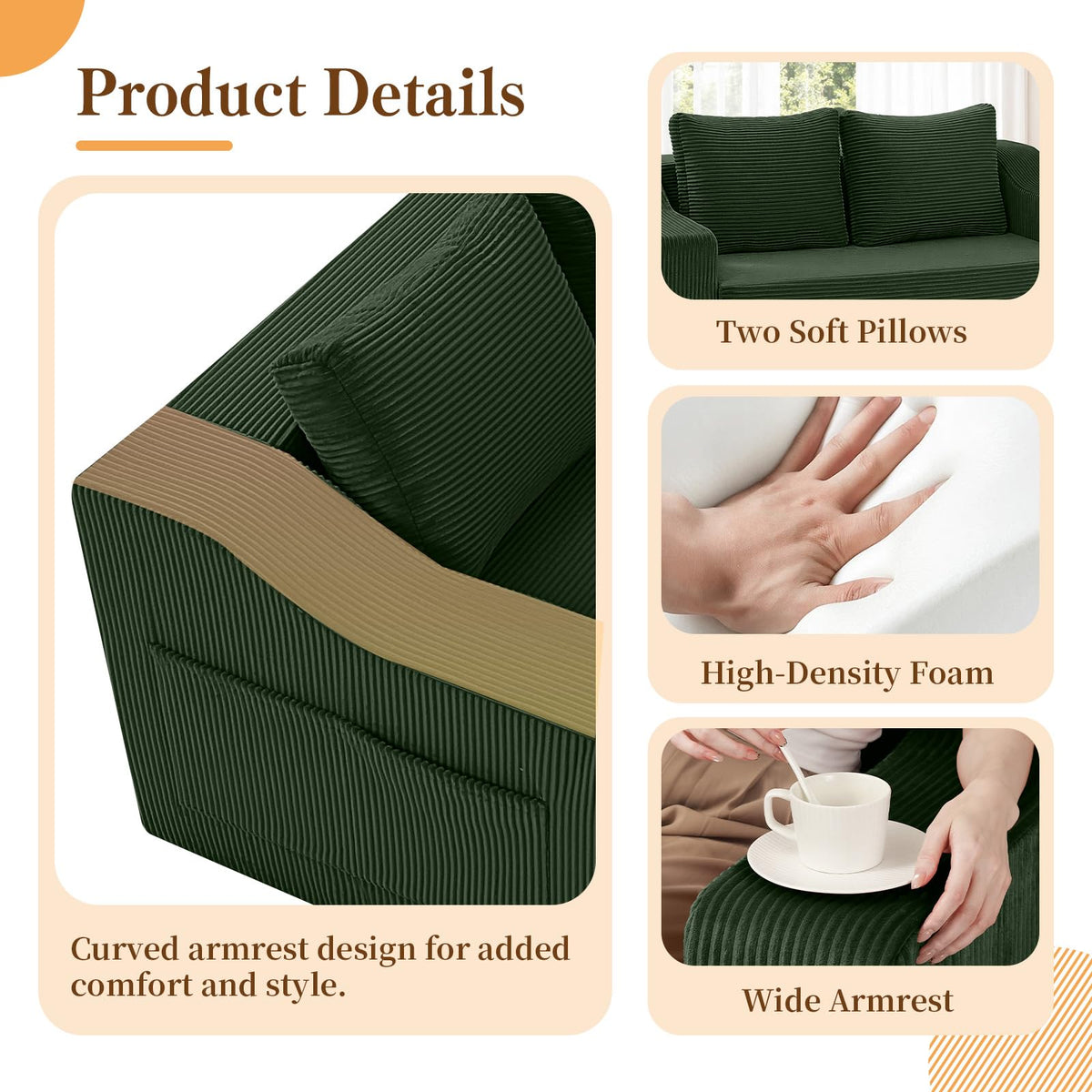 Corduroy Loveseat Sofa Bed