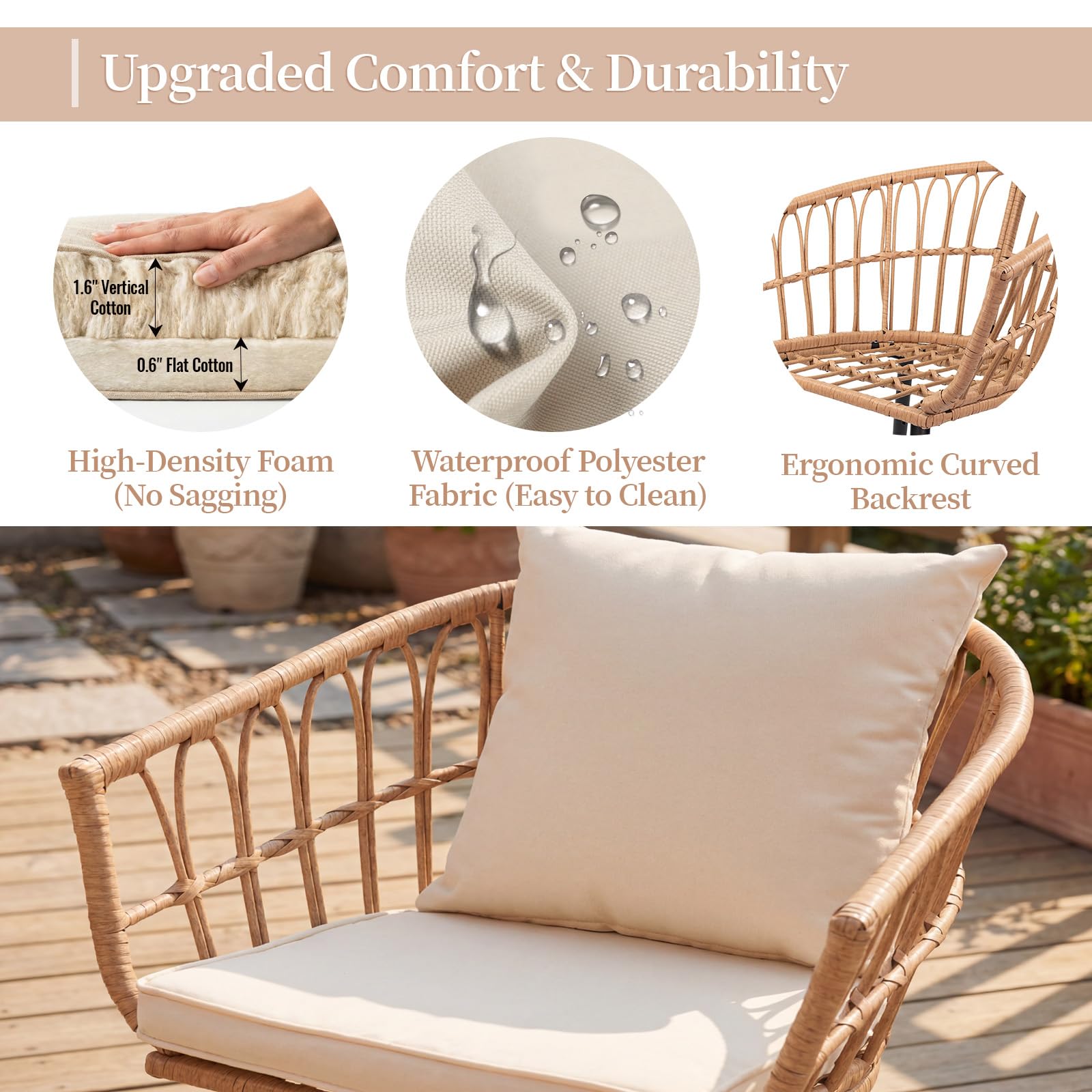 3-Piece Outdoor Bistro Dining Set