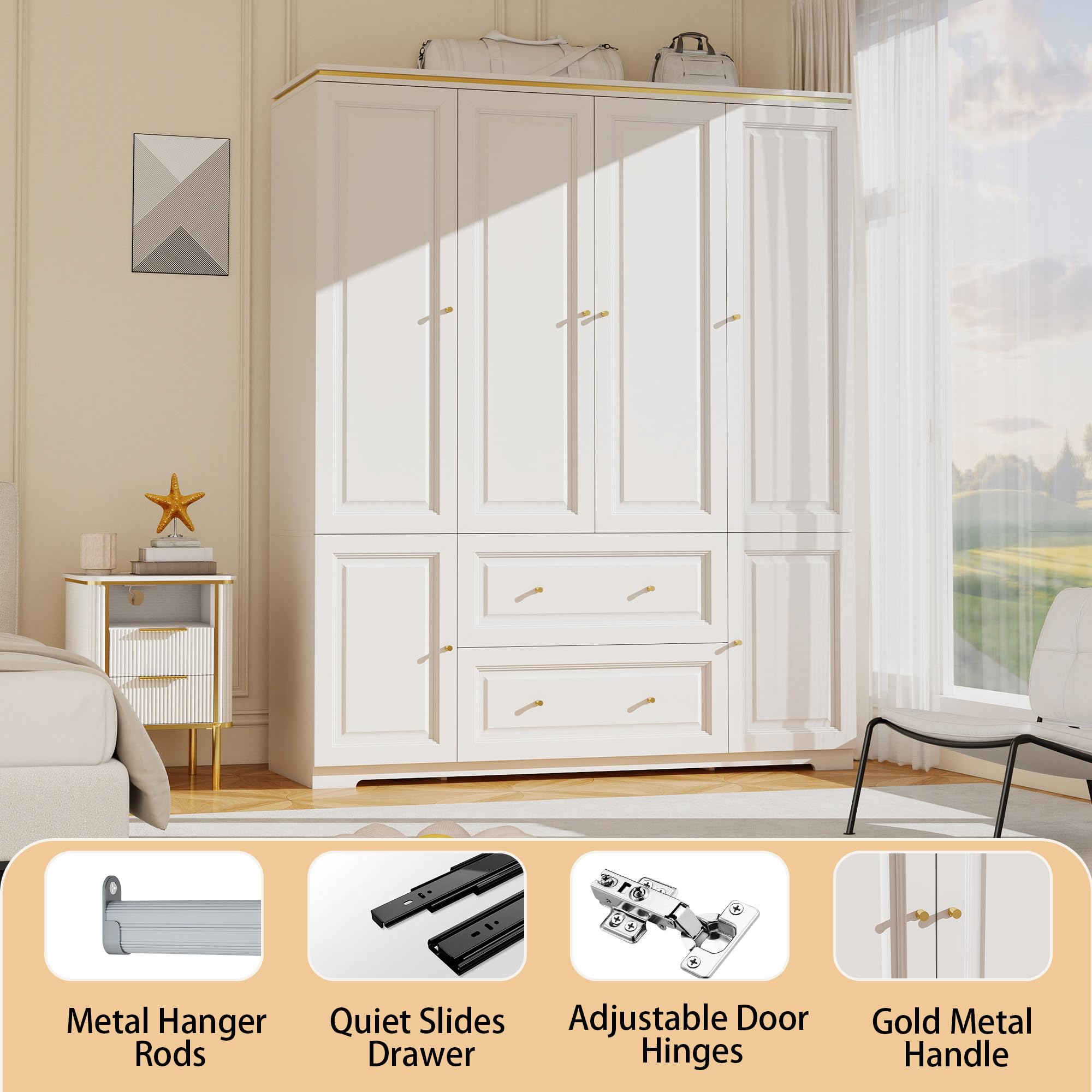 Armoire Wardrobe Closet with Drawers