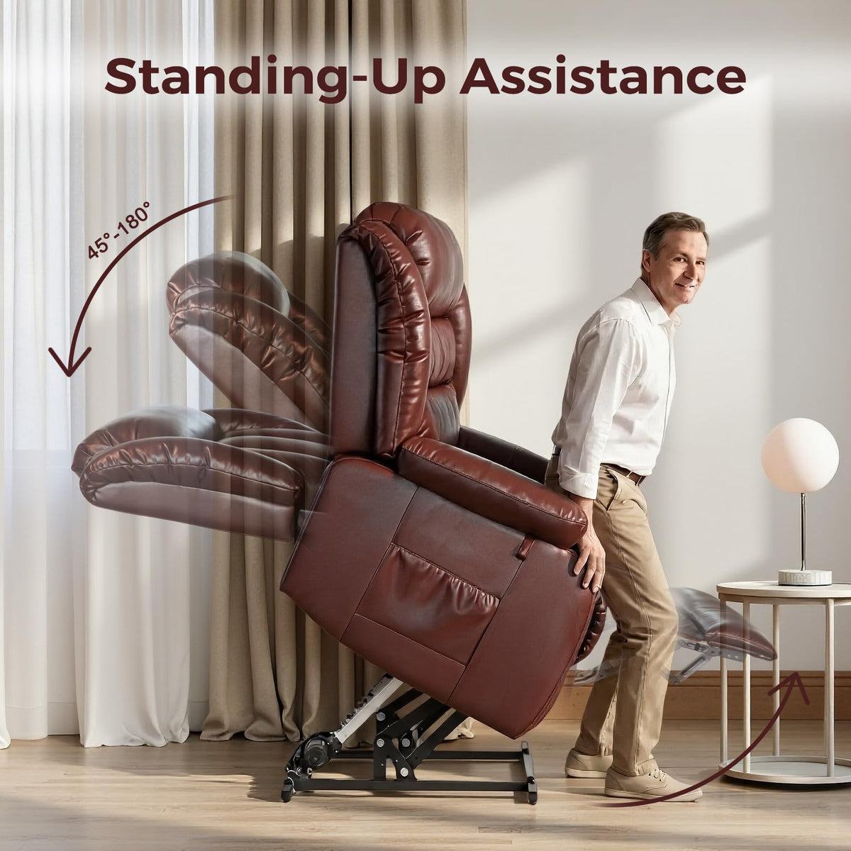 Oversized Massage Lift Recliner with Heat