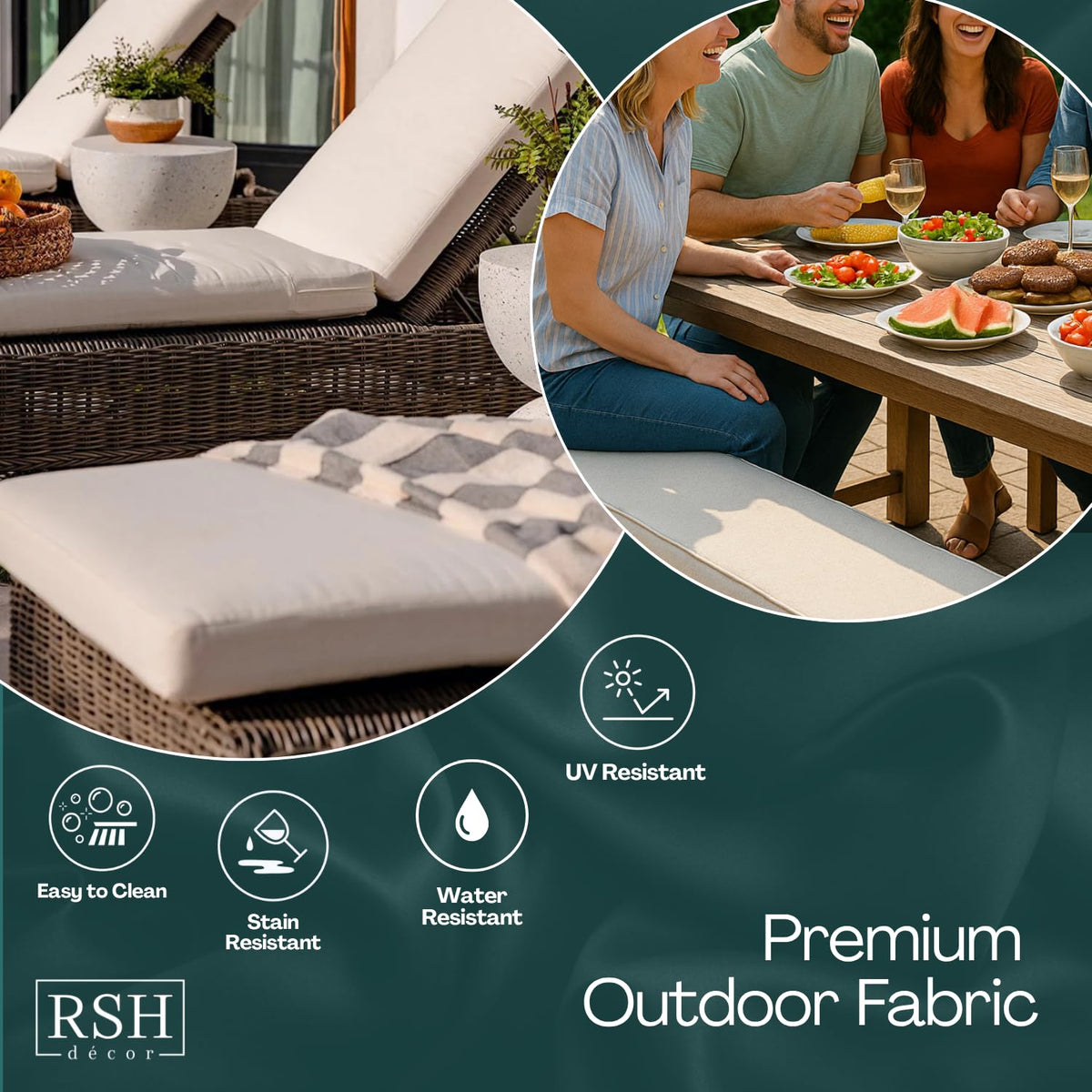 Geometric Outdoor Neck Roll Pillows, Set of 2