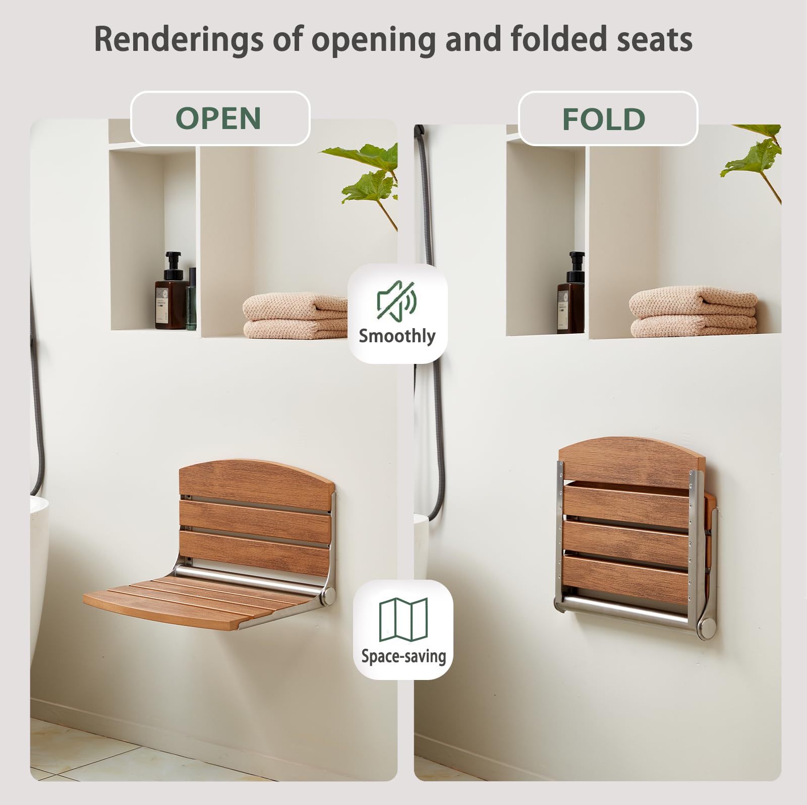 Wall-Mounted Folding Shower Seat
