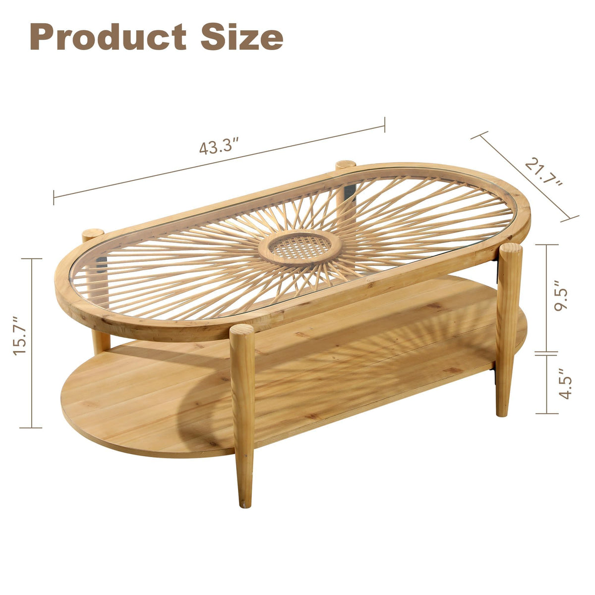 Oval Rattan Coffee Table