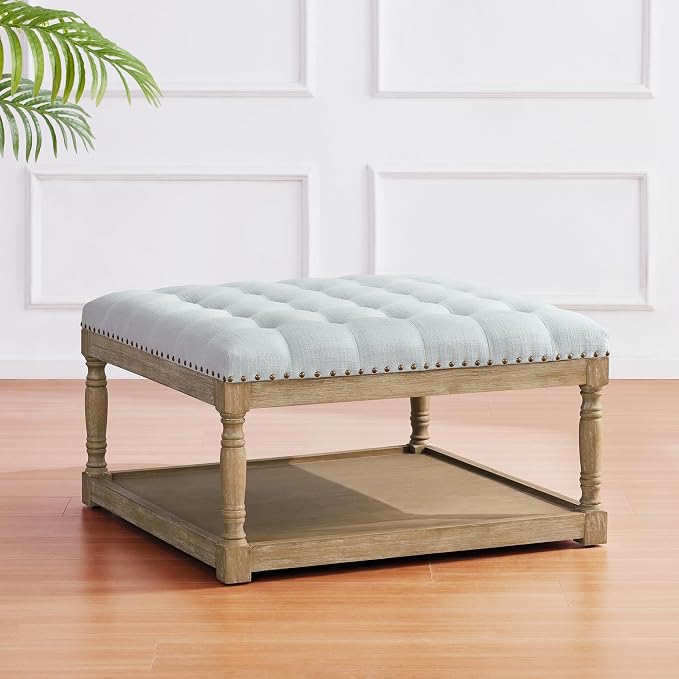 Square Tufted Ottoman Coffee Table