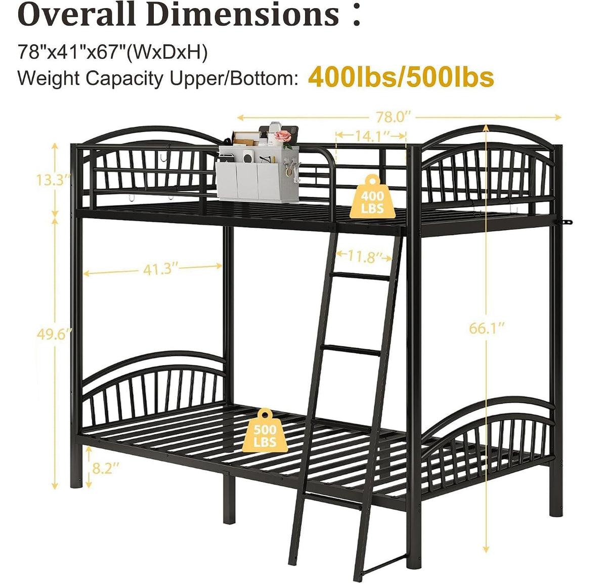 Twin Over Twin Metal Bunk Bed
