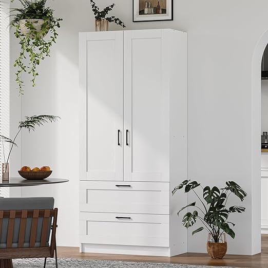 Tall Kitchen Pantry Cabinet with Doors & Adjustable Shelves