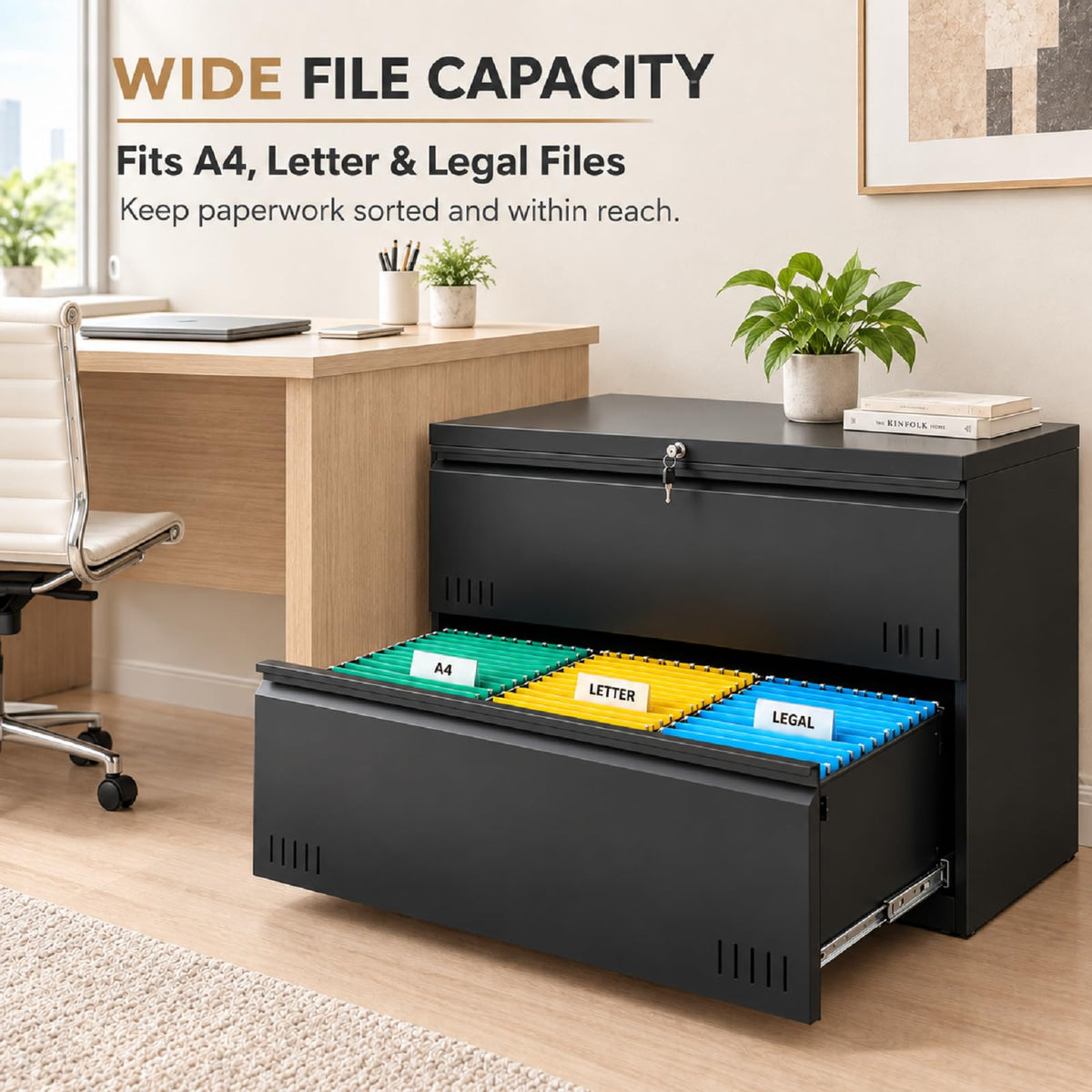 2-Drawer Locking Metal File Cabinet