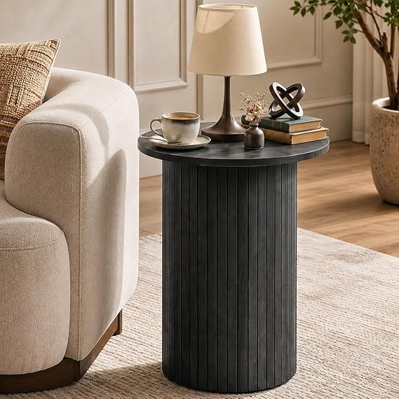 Round Fluted Side Table