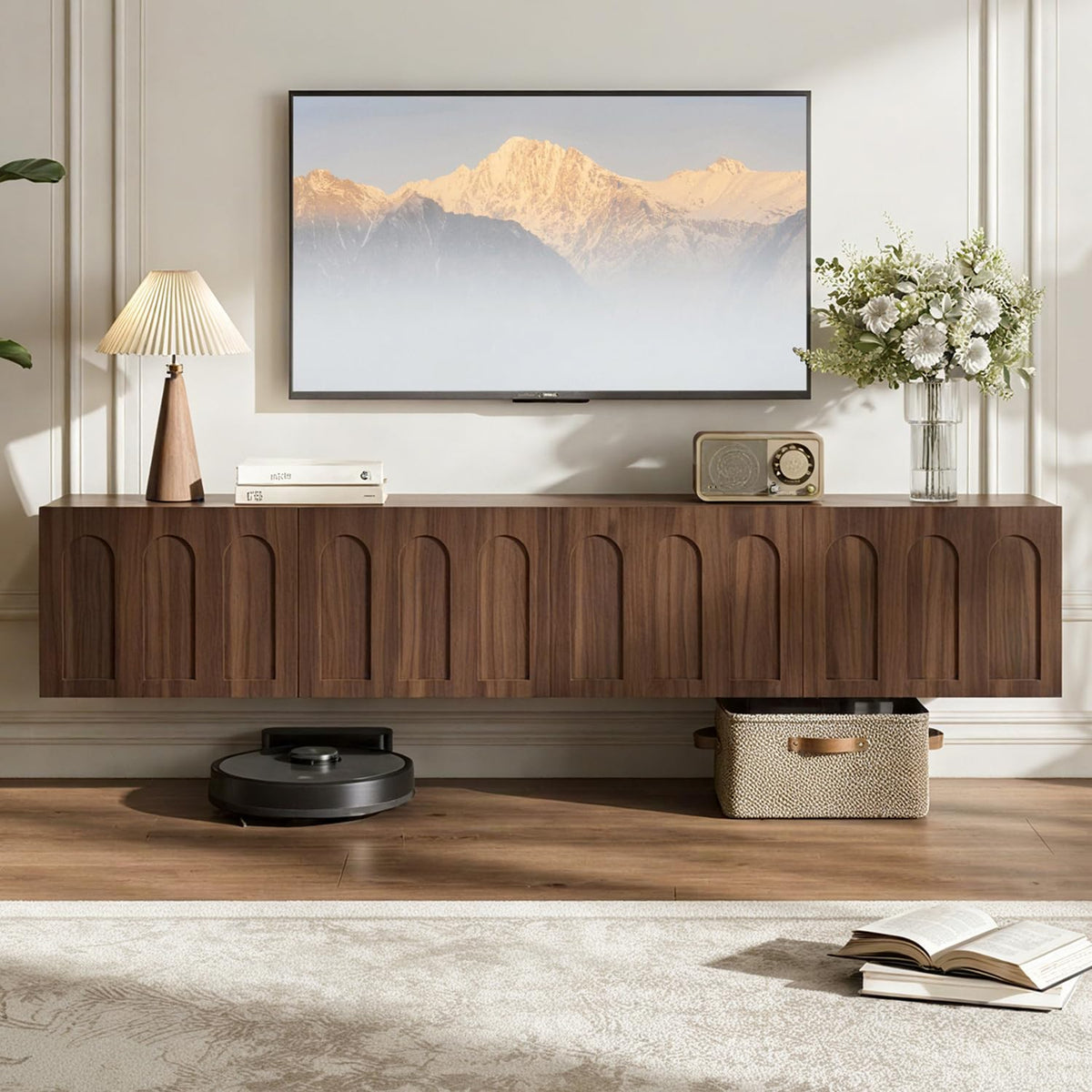Fluted Floating TV Console