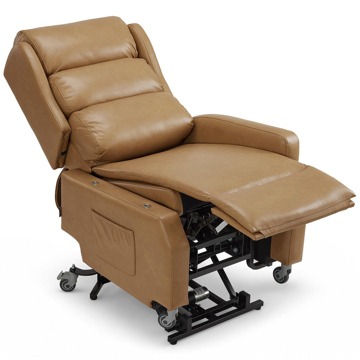 MCombo Power Lift Recliner Chair with Wheels for Elderly 7118 (Tawny)
