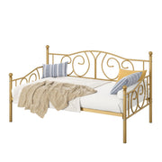 Twin Daybed Frame with Metal Slats & Under-Bed Storage