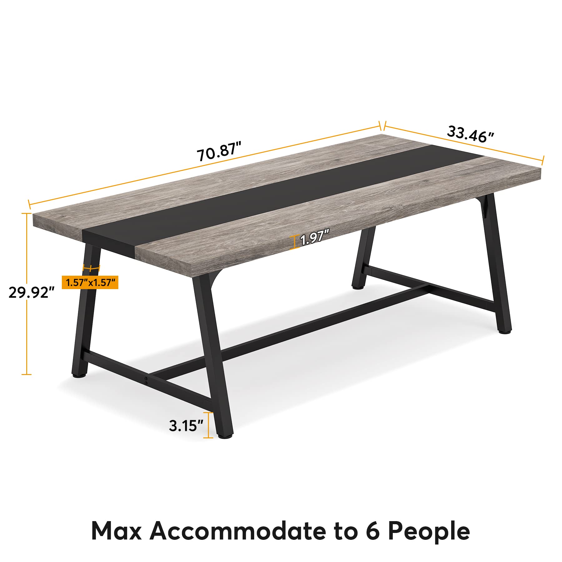 6FT Rectangle Conference Table for 6-8 People