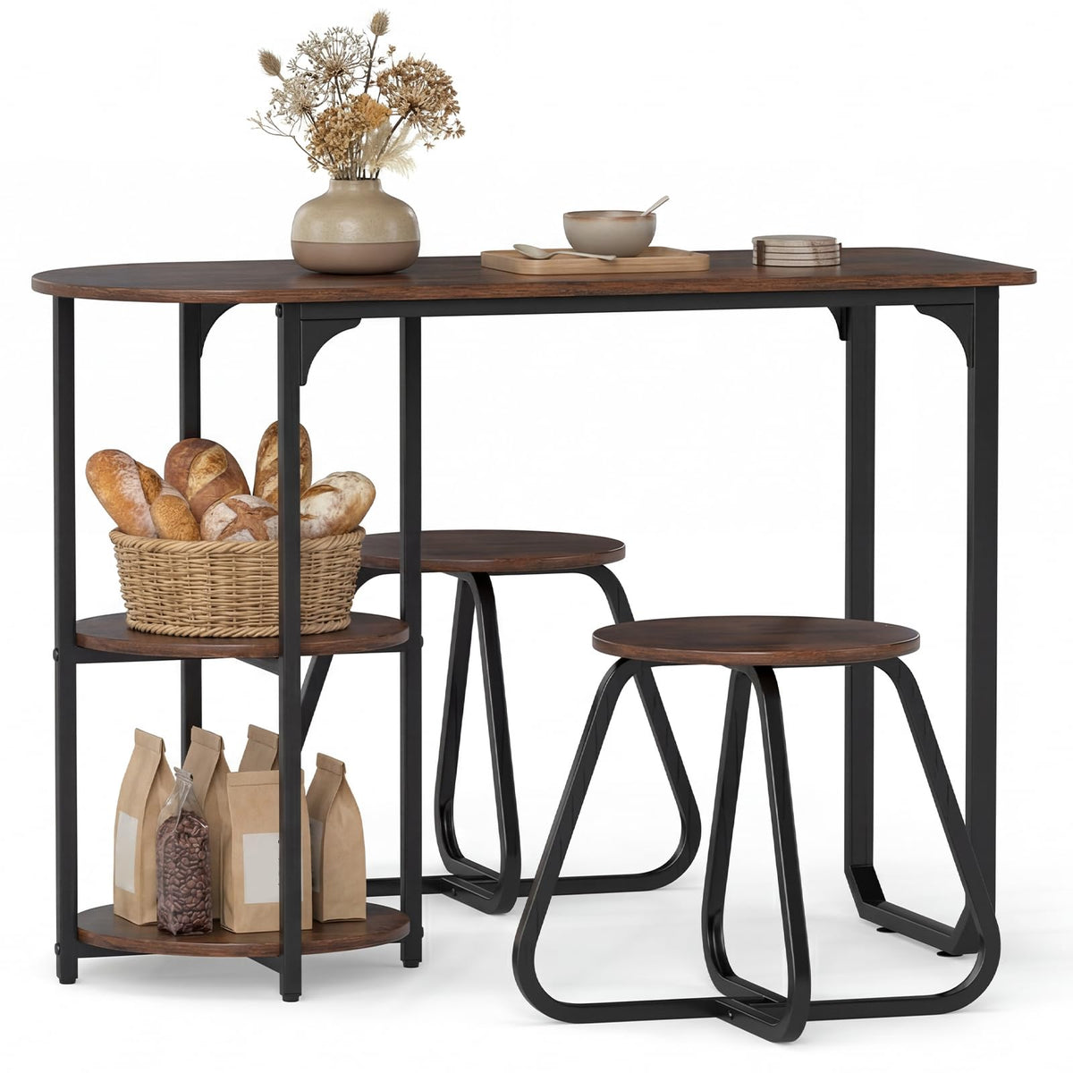 3-Piece Dining Set with Storage