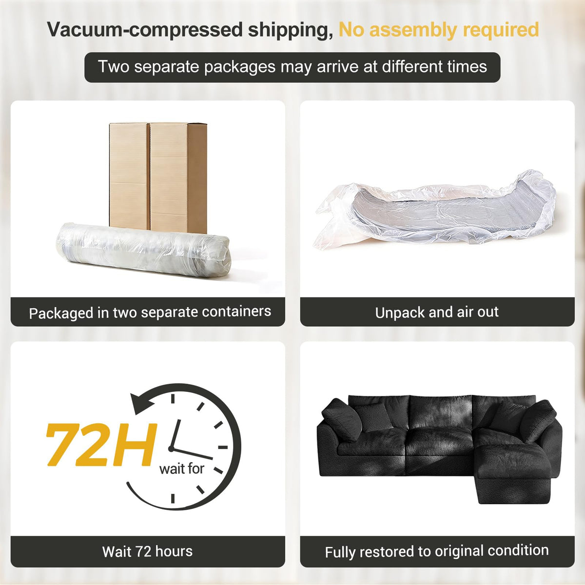 L-Shaped Modular Cloud Sofa