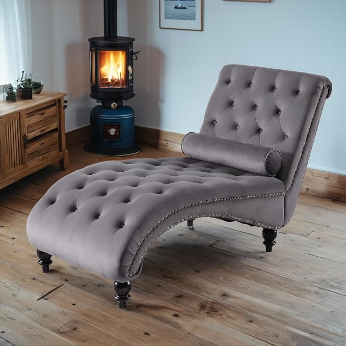 Black Velvet Chaise Lounge