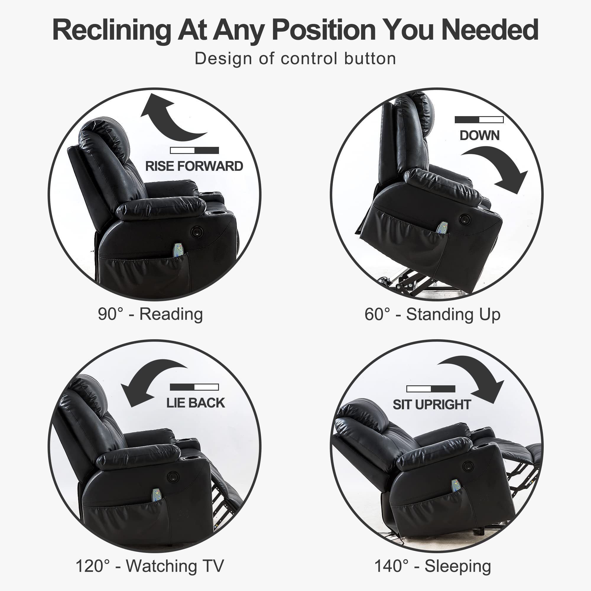 Power Lift Recliner Chair with Heat & Massage