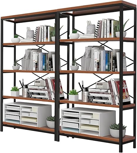 5-Tier Industrial Bookshelf