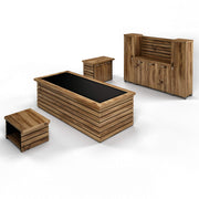 4-Piece Office Furniture Set with Executive Desk & Storage