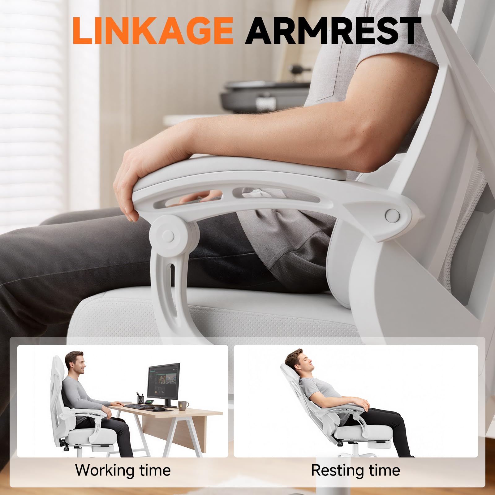 Ergonomic Mesh Gaming Chair with Footrest