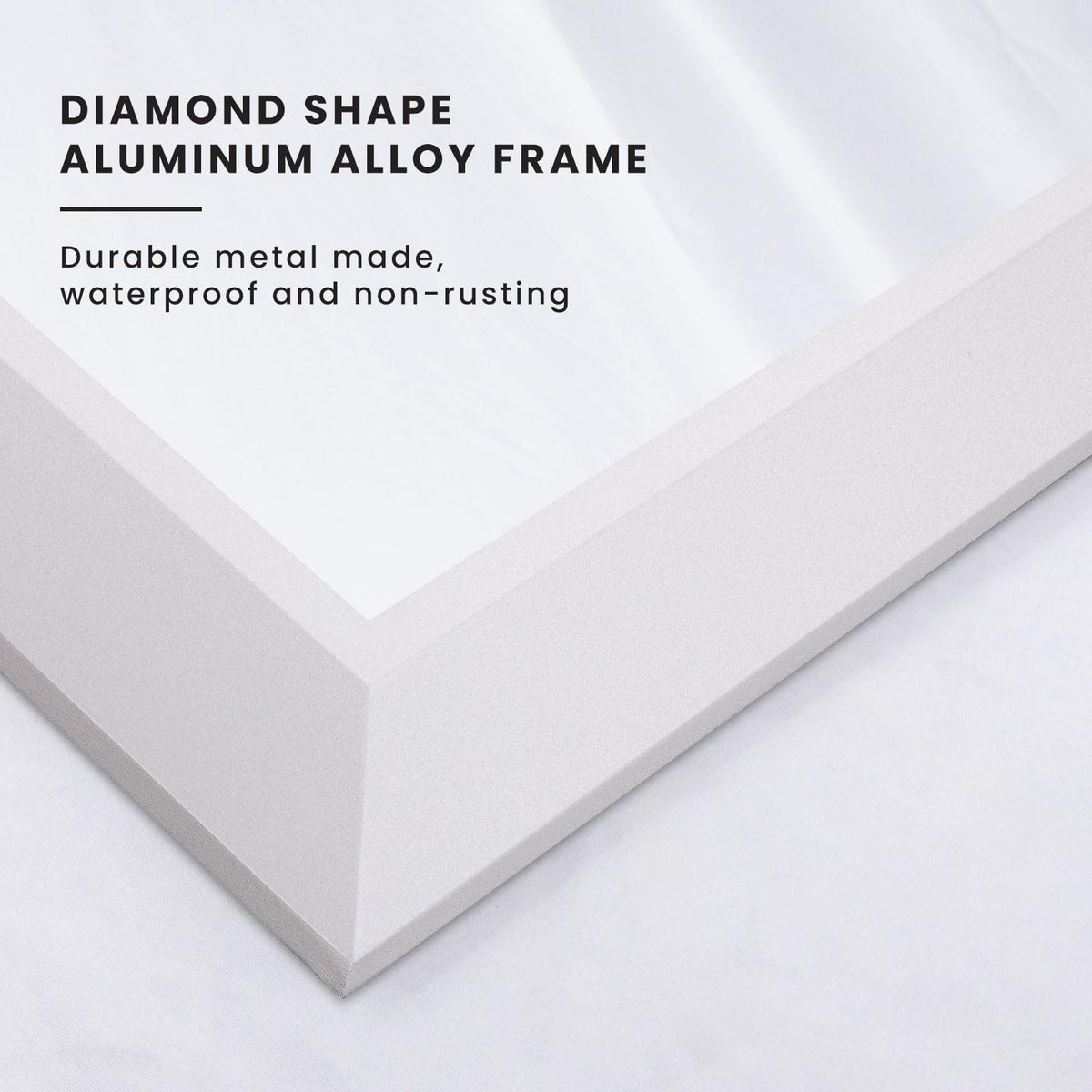 White Metal-Framed Bathroom Mirror