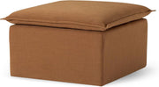 Maven Lane Claude Large Square Rustic Upholstered Ottoman Footrest Seat