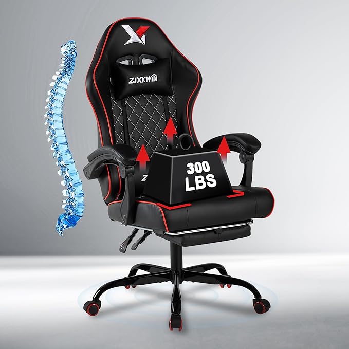 Ergonomic High-Back Gaming Chair with Footrest & Lumbar Support