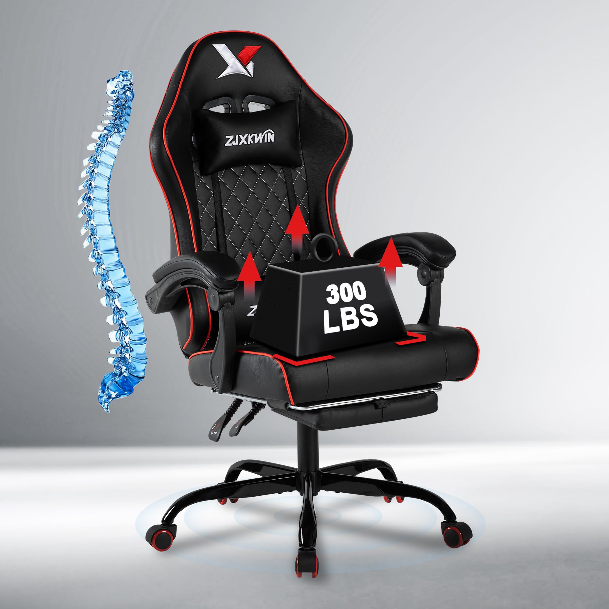 Ergonomic High-Back Gaming Chair with Footrest