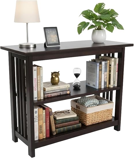 Wood Bookshelf & Side Table Set