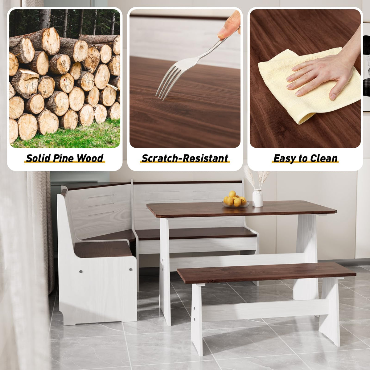 Corner Breakfast Nook Dining Set