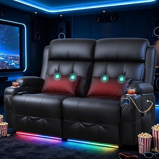 Power Reclining Loveseat with Massage & Heat